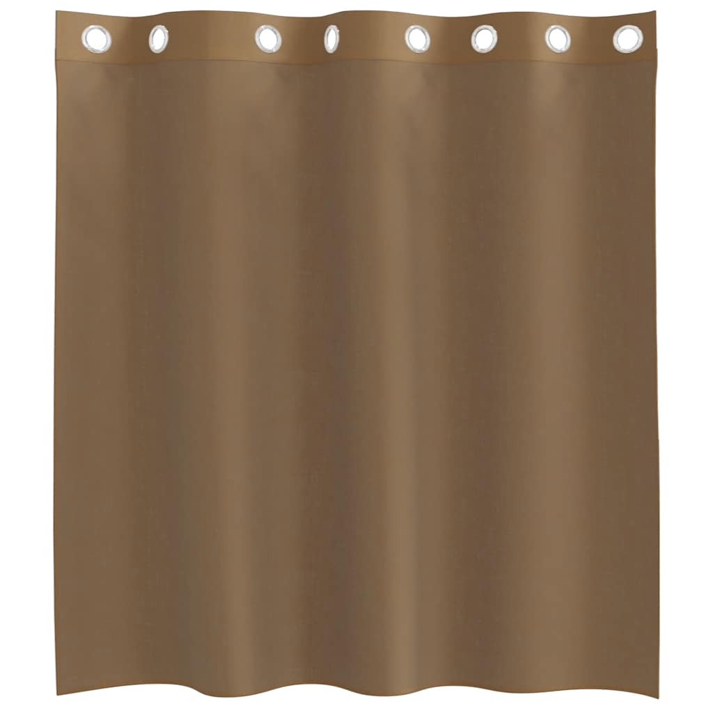 Cortinas de voile com ilhós 2 pcs castanho-claro