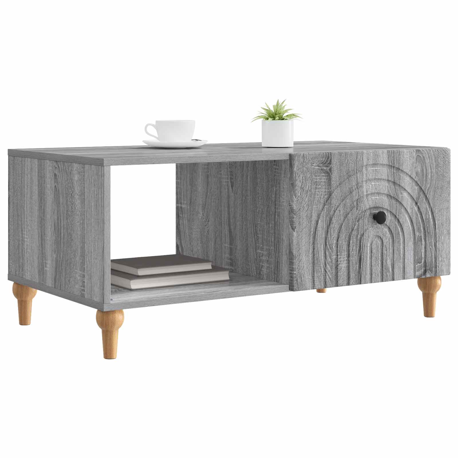 Mesa de centro sonoma cinzento 90 x 50 x 40 cm
