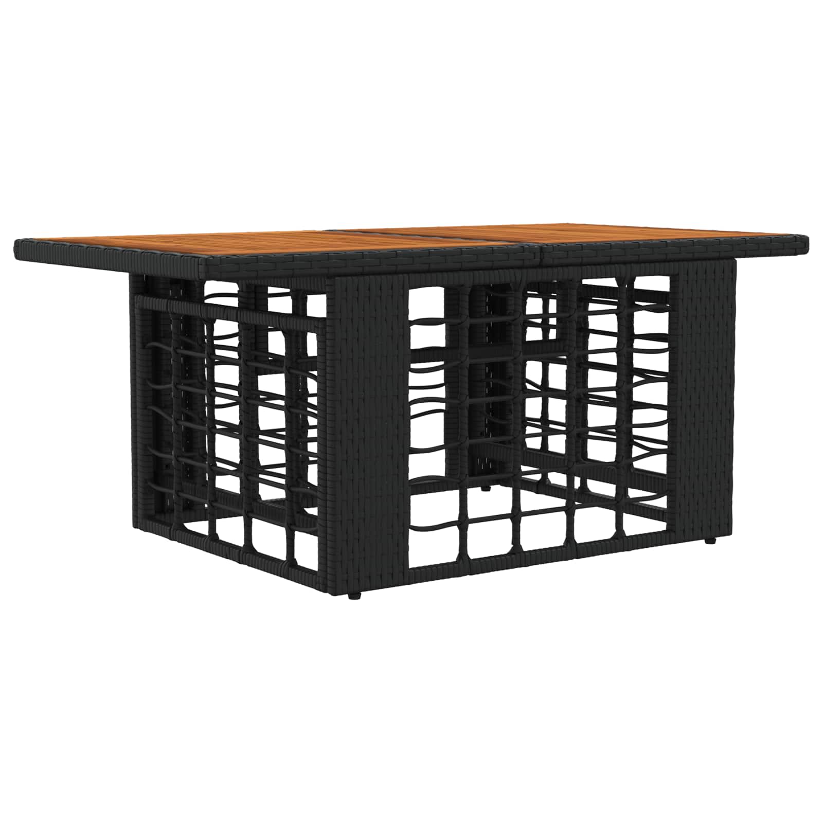 Mesa de jardim elevatória preto e natural 100 x 55 x 37 cm