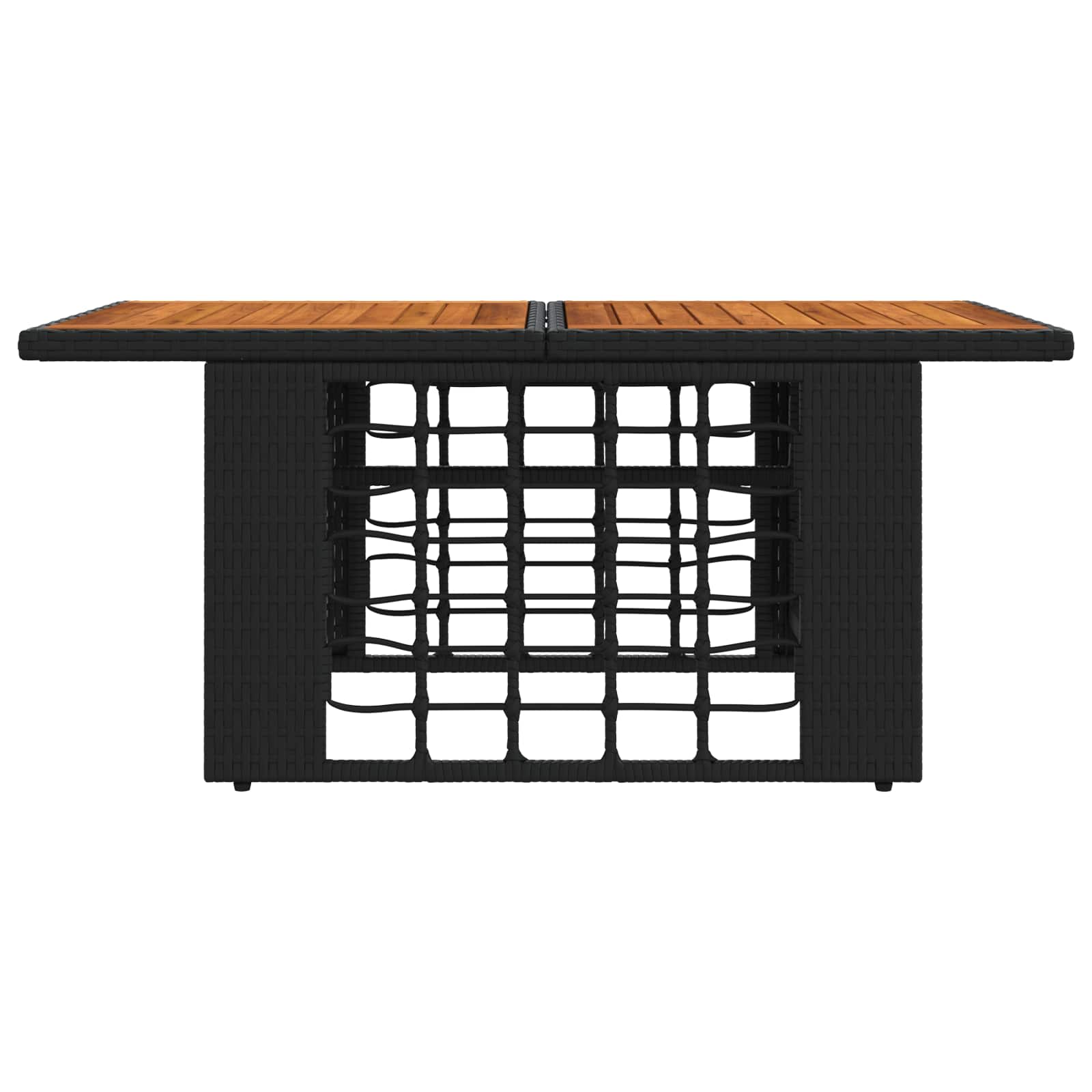 Mesa de jardim elevatória preto e natural 100 x 55 x 37 cm
