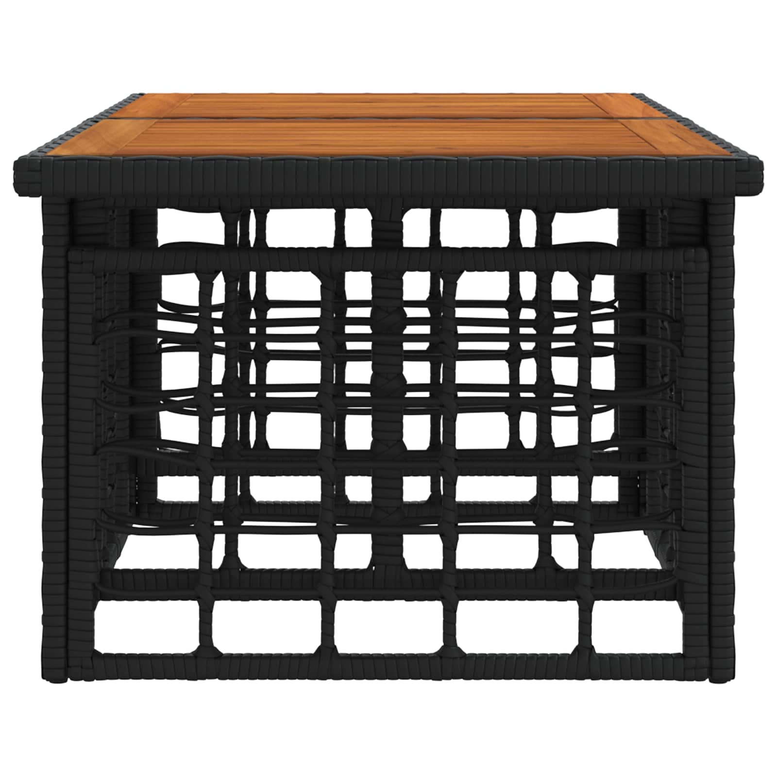 Mesa de jardim elevatória preto e natural 100 x 55 x 37 cm