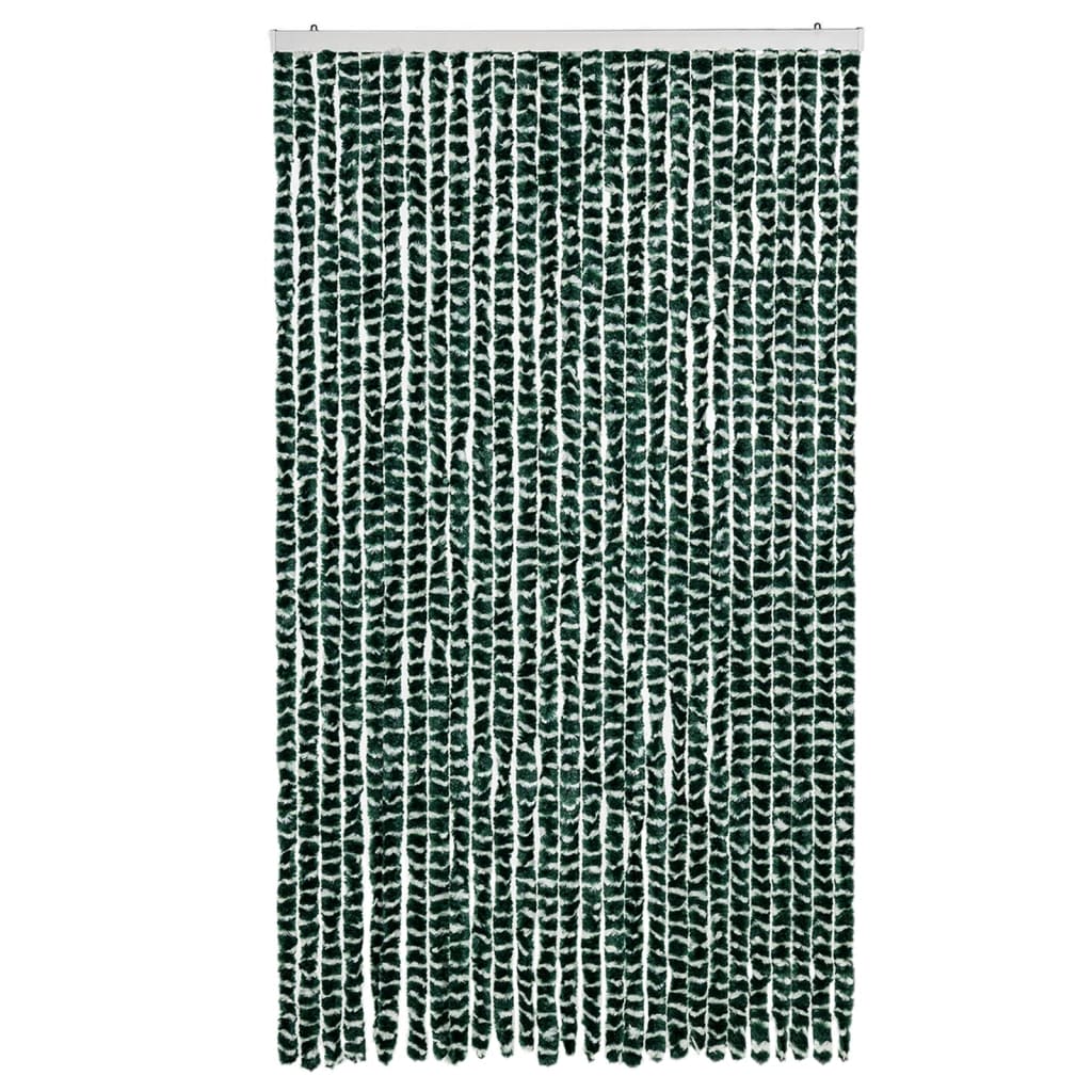 Cortina anti-insetos 118x220 cm chenille verde e branco