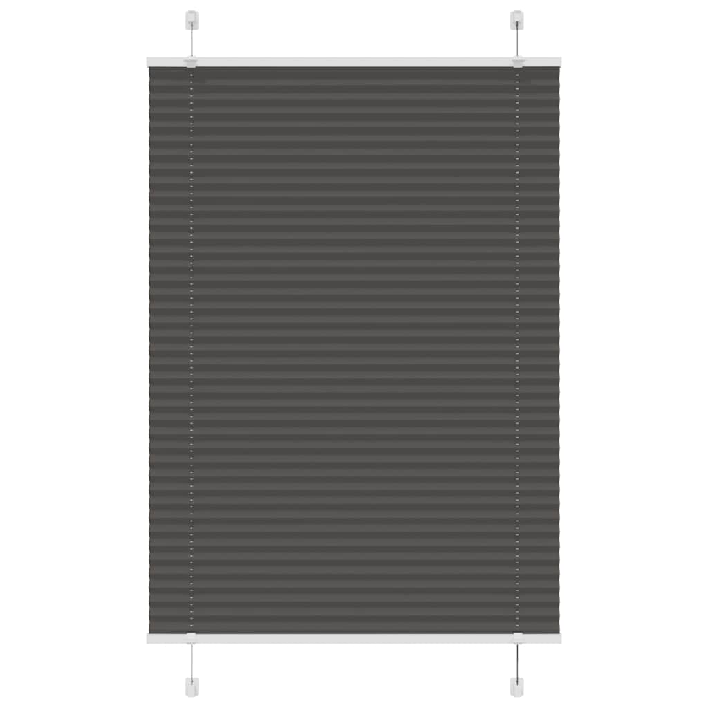 Preto plissada cega 100x150 cm largura tecido 99,4 cm poliéster