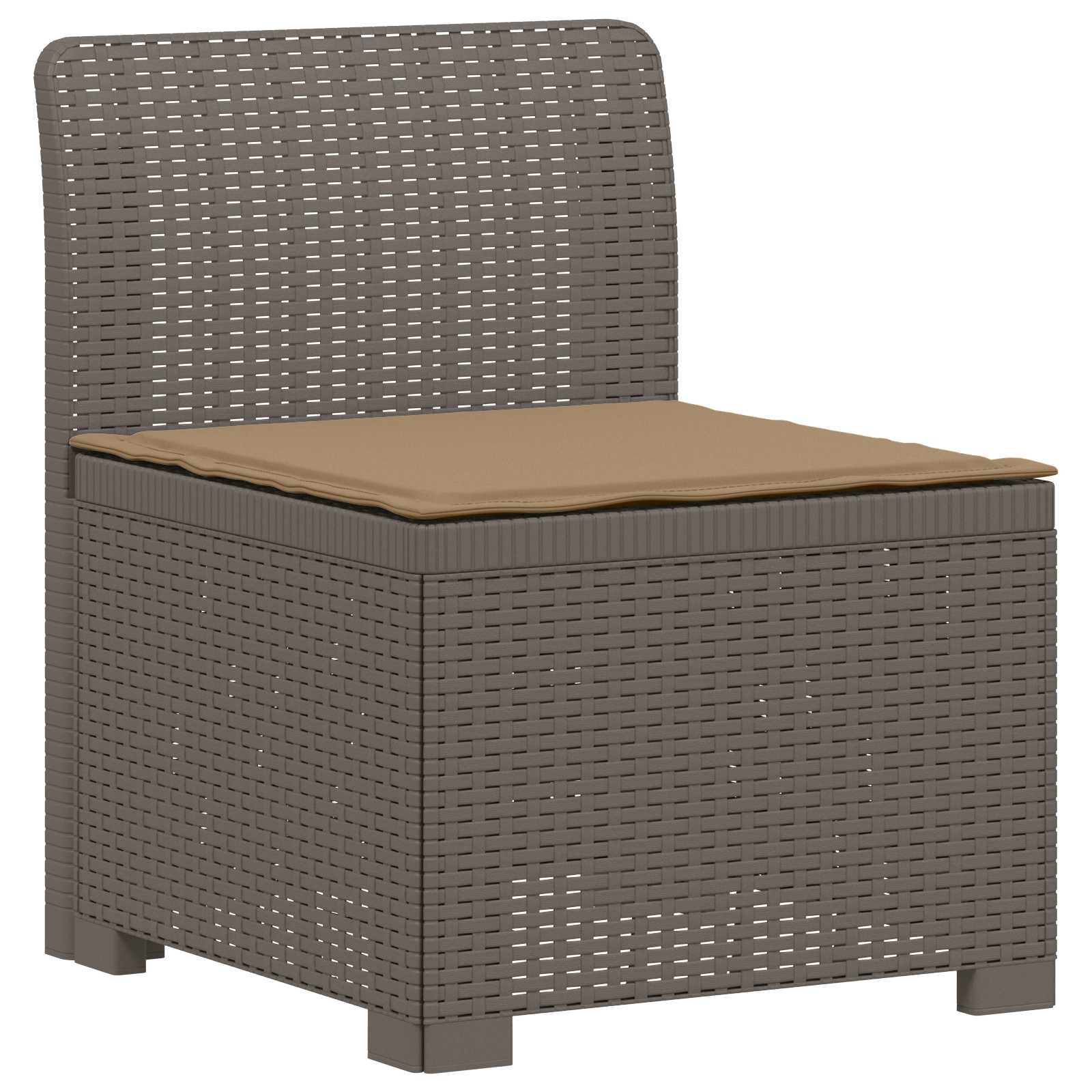 Sofá de jardim 1 lugar com almofada look rattan PP