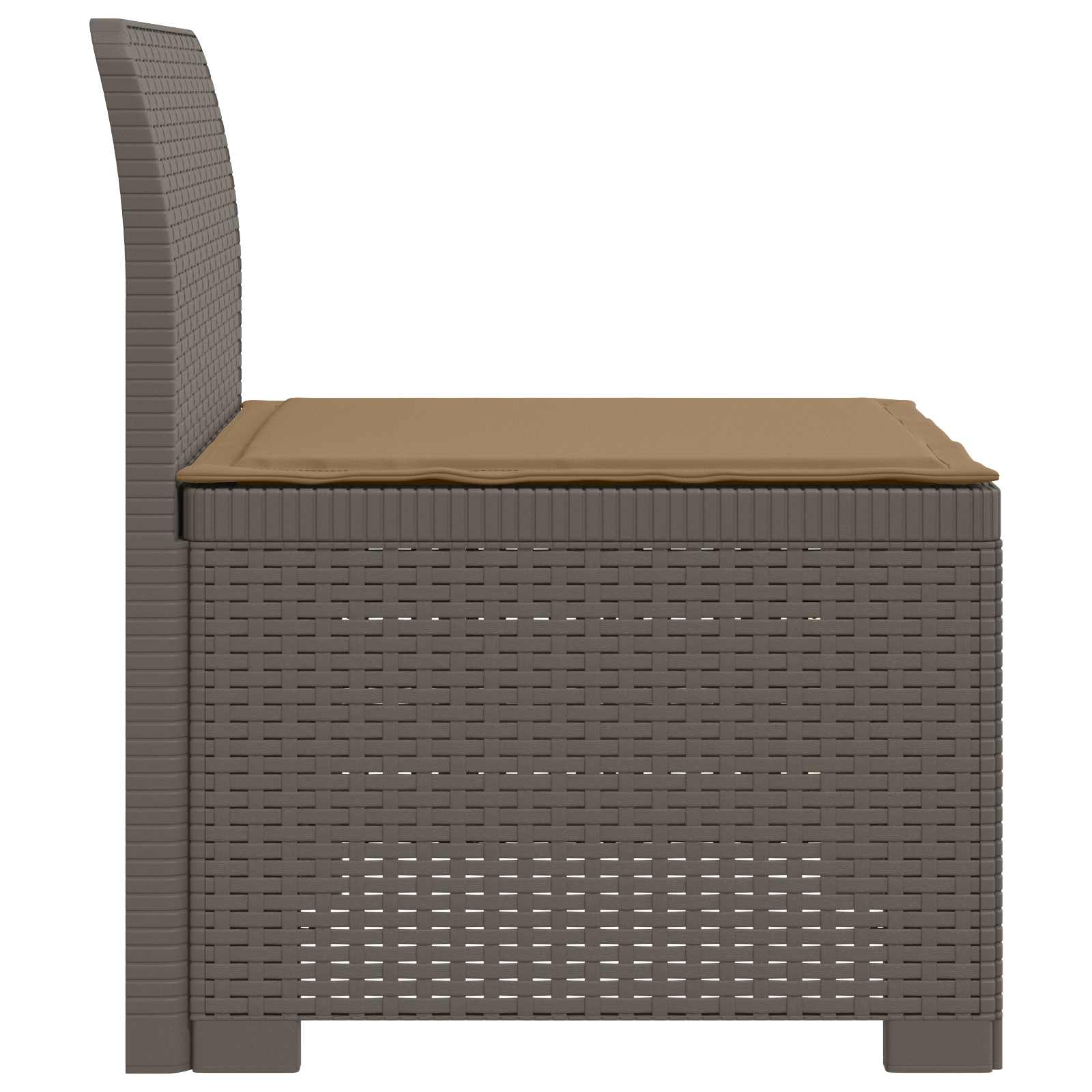 Sofá de jardim 1 lugar com almofada look rattan PP