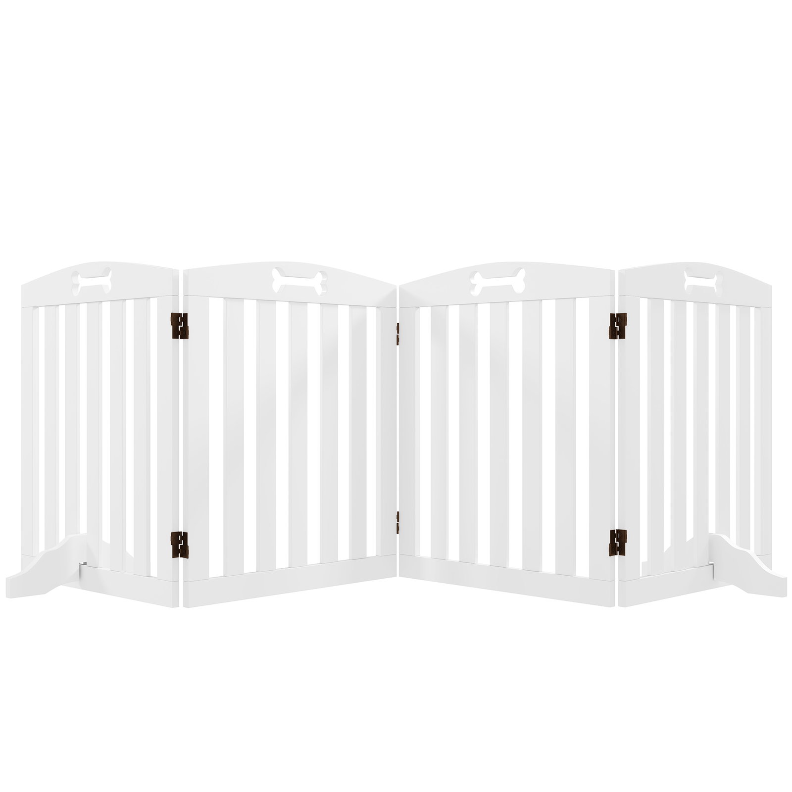 Barreira de segurança para cães pequenos e médios 207,5x30x61 cm dobrável com pés amovíveis para escada corredor branco