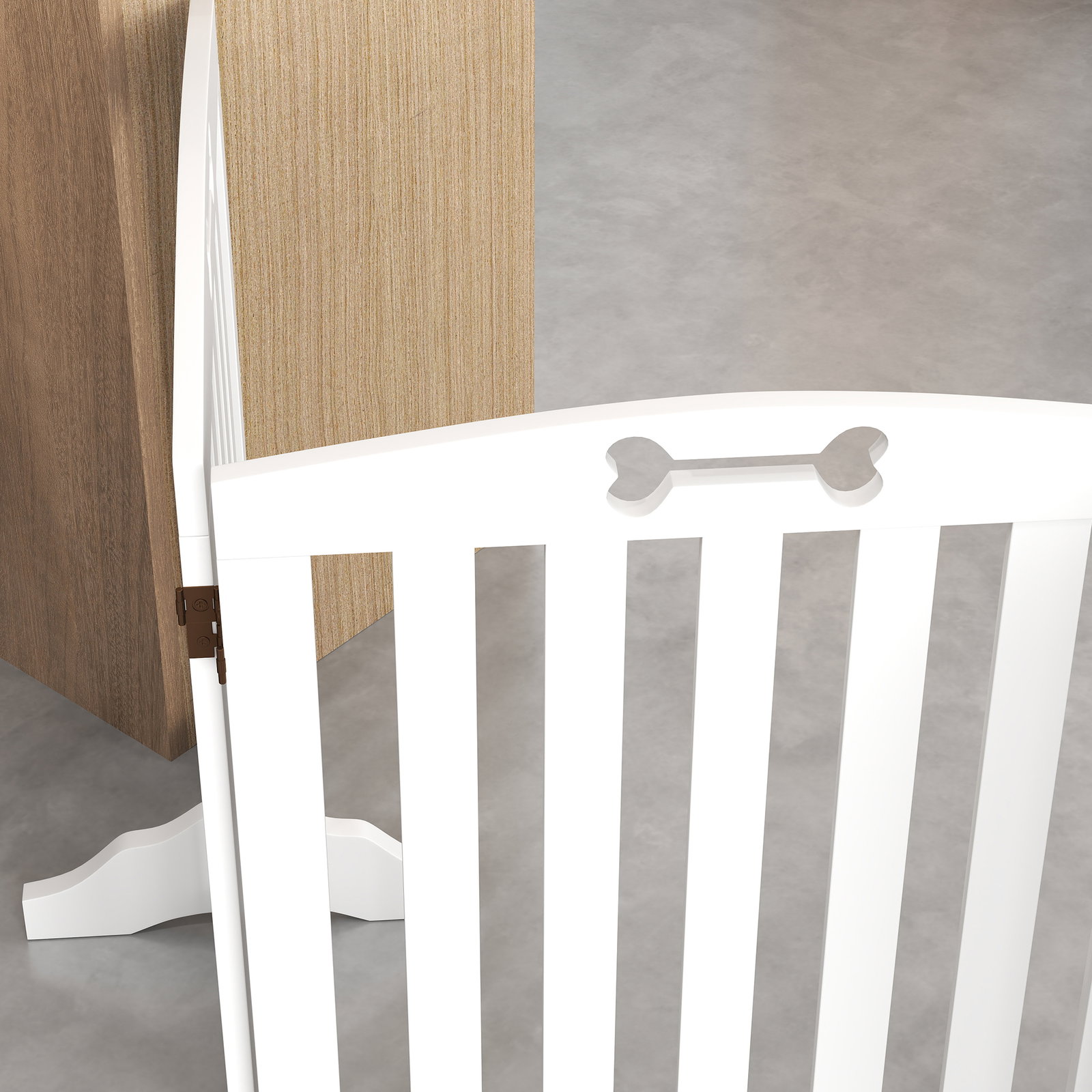 Barreira de segurança para cães pequenos e médios 207,5x30x61 cm dobrável com pés amovíveis para escada corredor branco