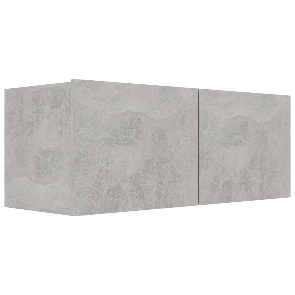 7 Pcs conjunto móveis TV derivados de madeira cinzento cimento