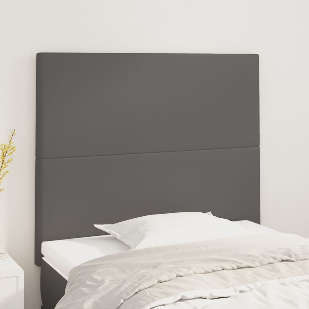 Cabeceira cinza 100x5x118/128 cm couro sintético