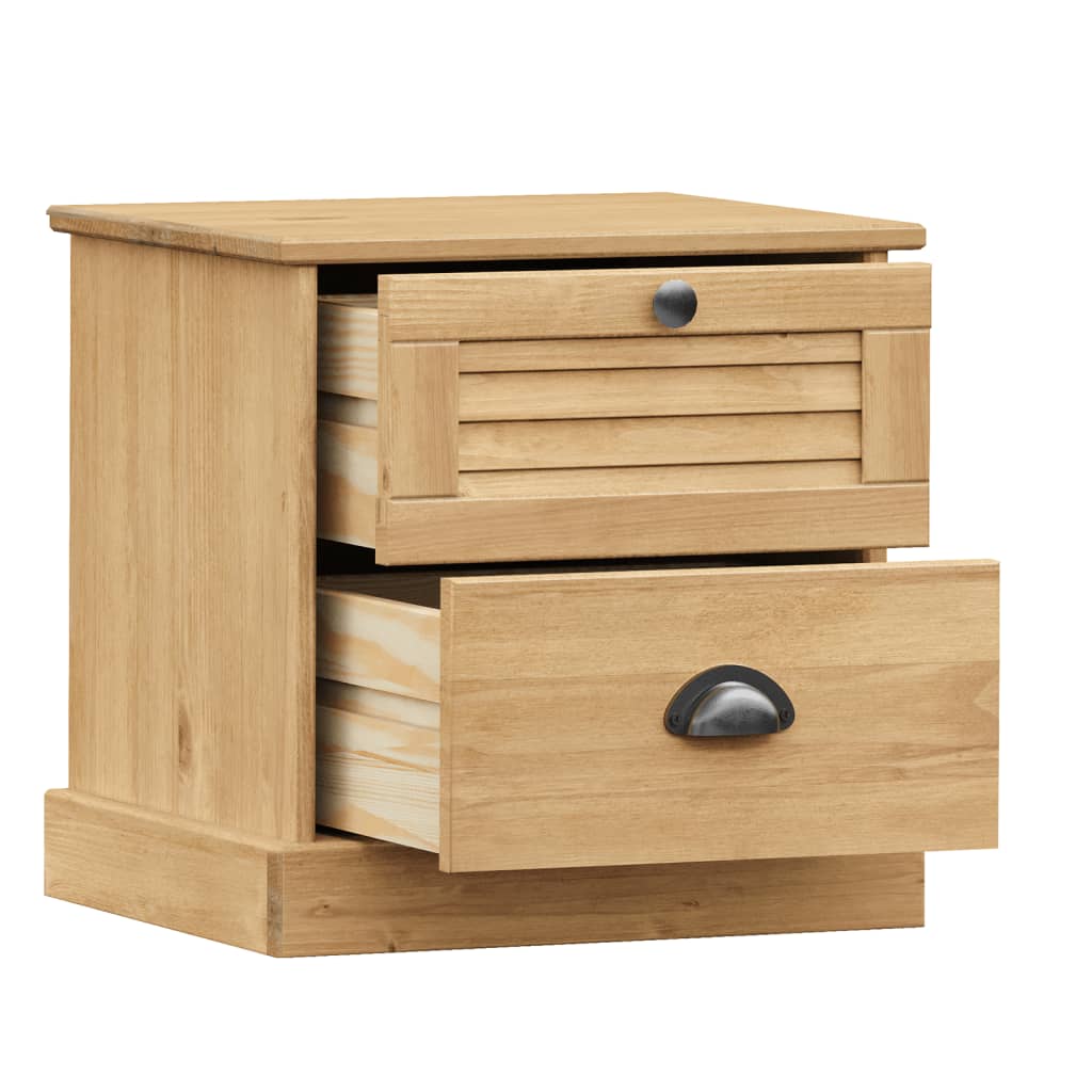 Mesa de cabeceira vigo 42x35x42 cm madeira de pinho maciça