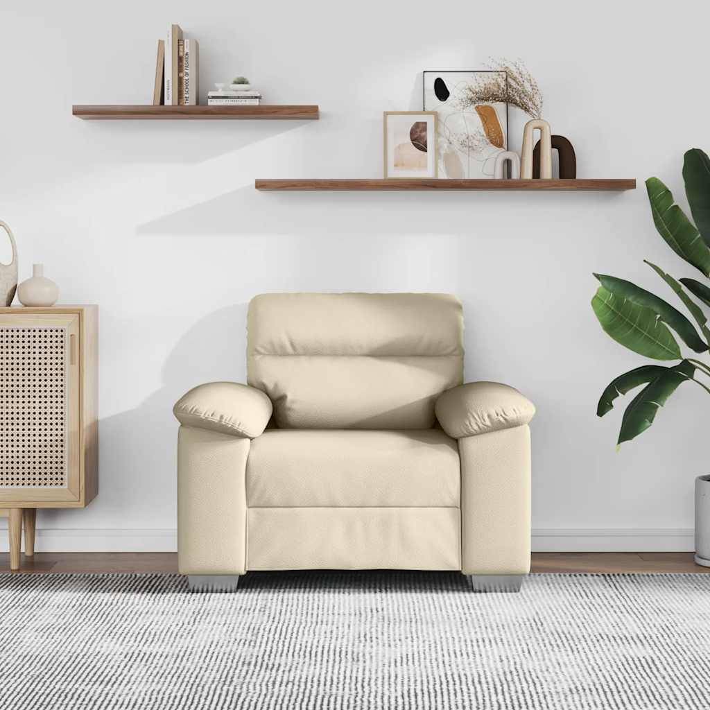 Poltrona 100x81x84 cm couro artificial creme