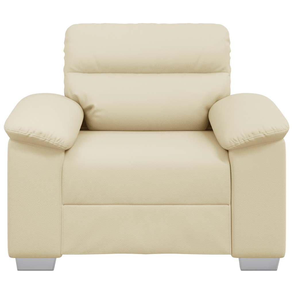 Poltrona 100x81x84 cm couro artificial creme
