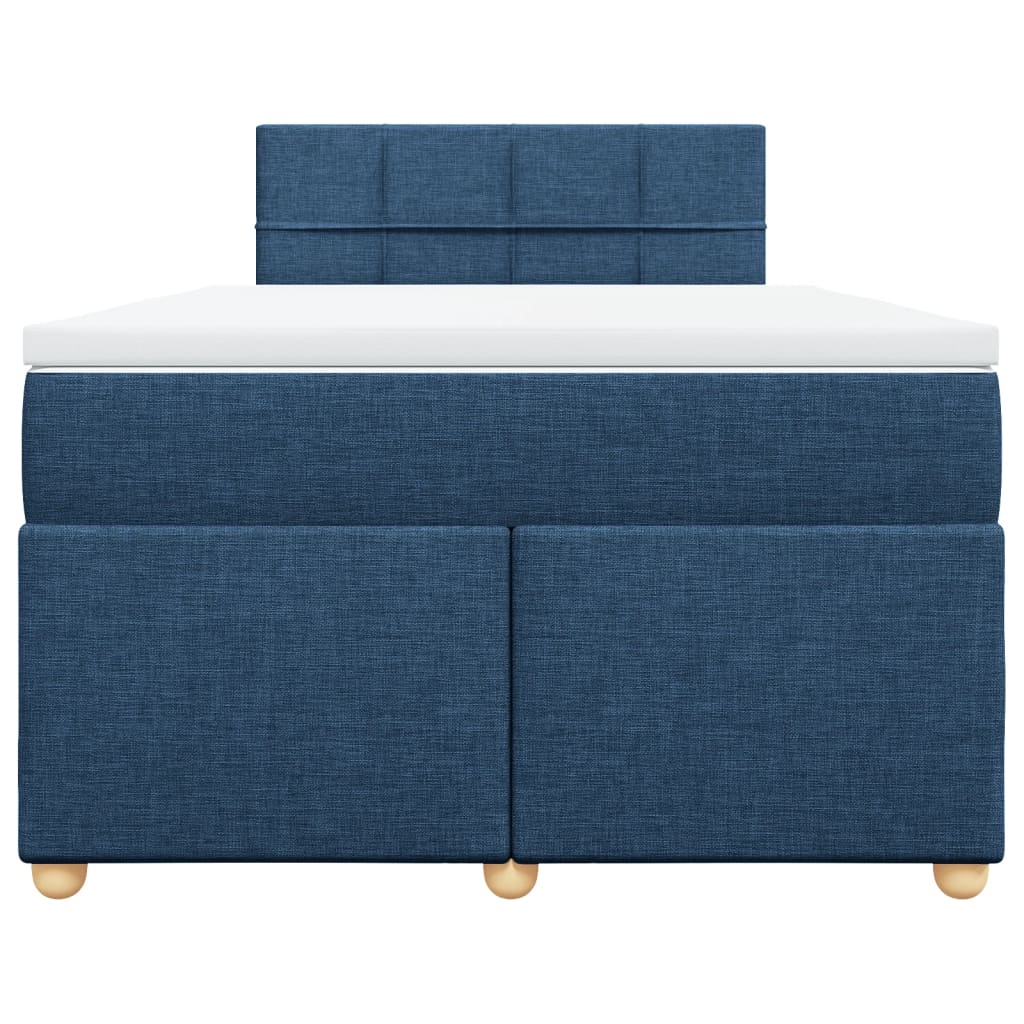 Cama com molas/colchão 120x200 cm tecido azul