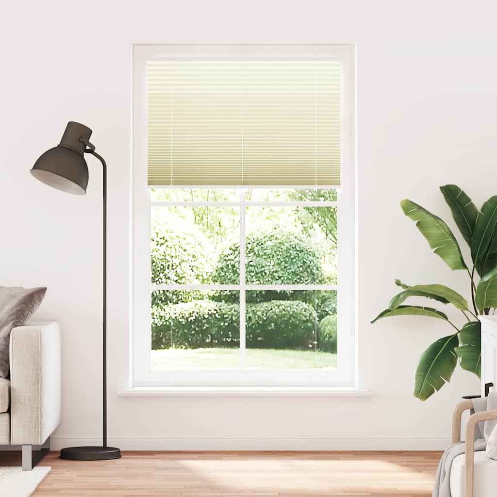 Plissado cego creme 120x200 cm largura tecido 119,4cm poliéster