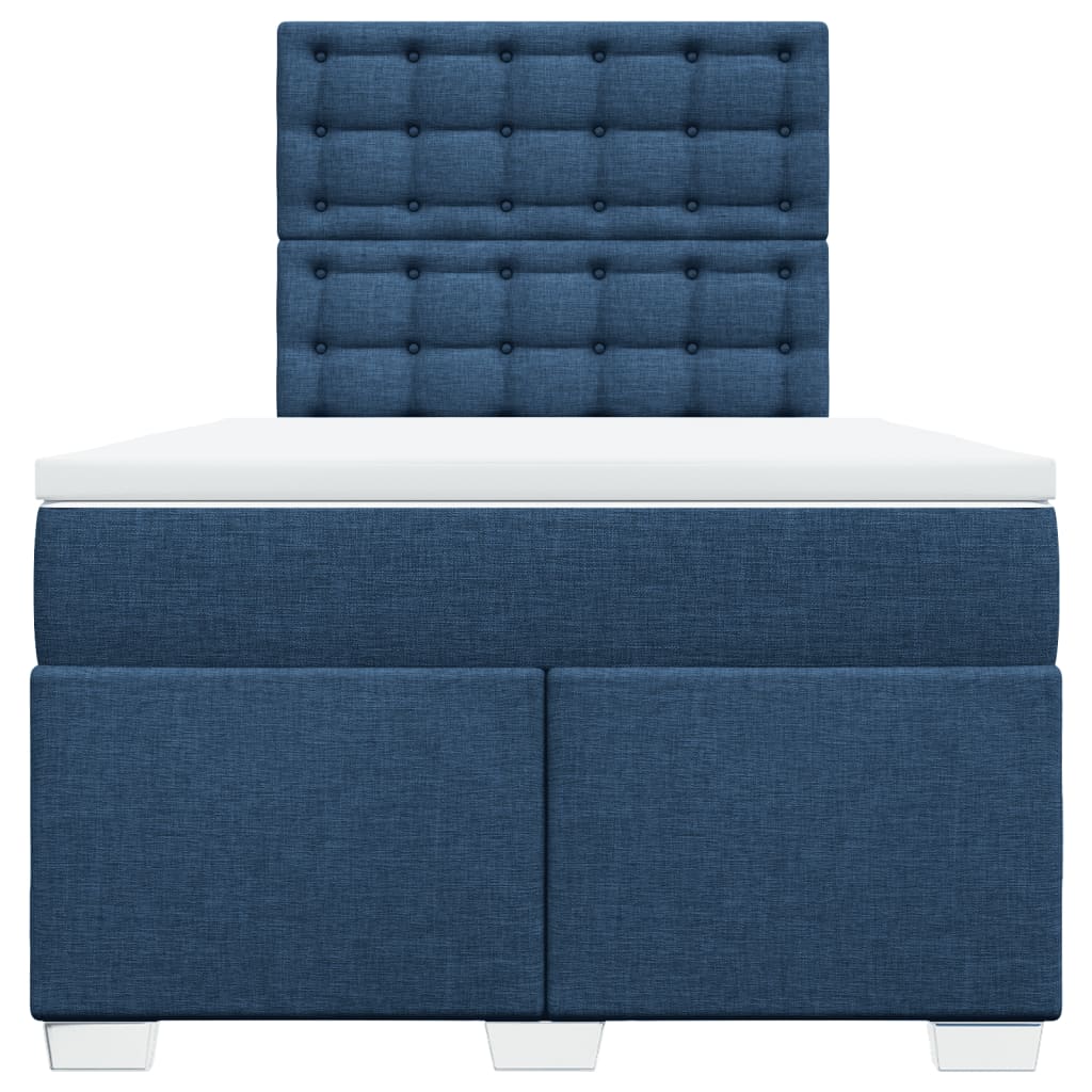 Cama com molas/colchão 120x200 cm tecido azul