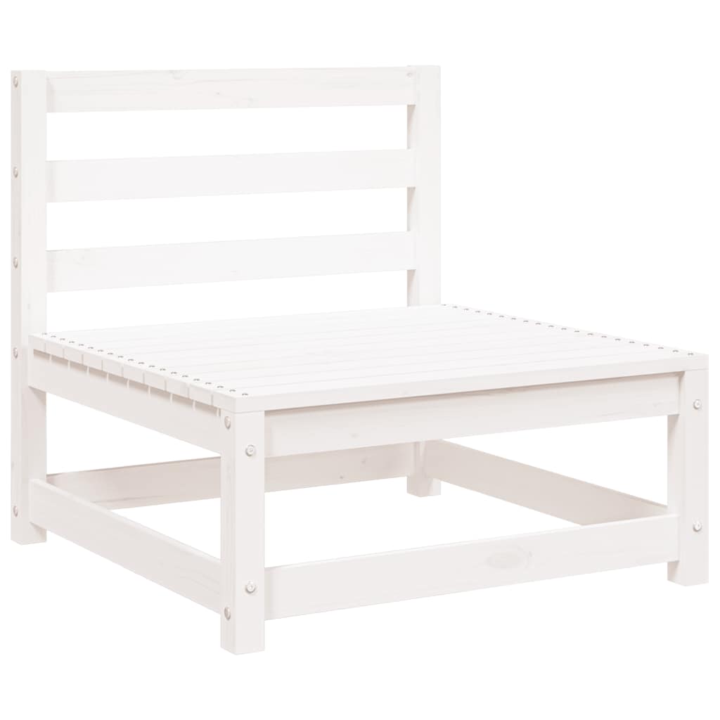 2 Pcs conj. lounge de jardim c/ almofadões pinho maciço branco