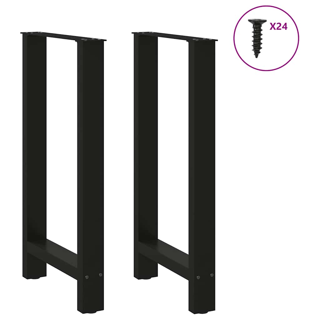 Pés para mesa de bar pretos 2 peças 50x(90-91) cm aço