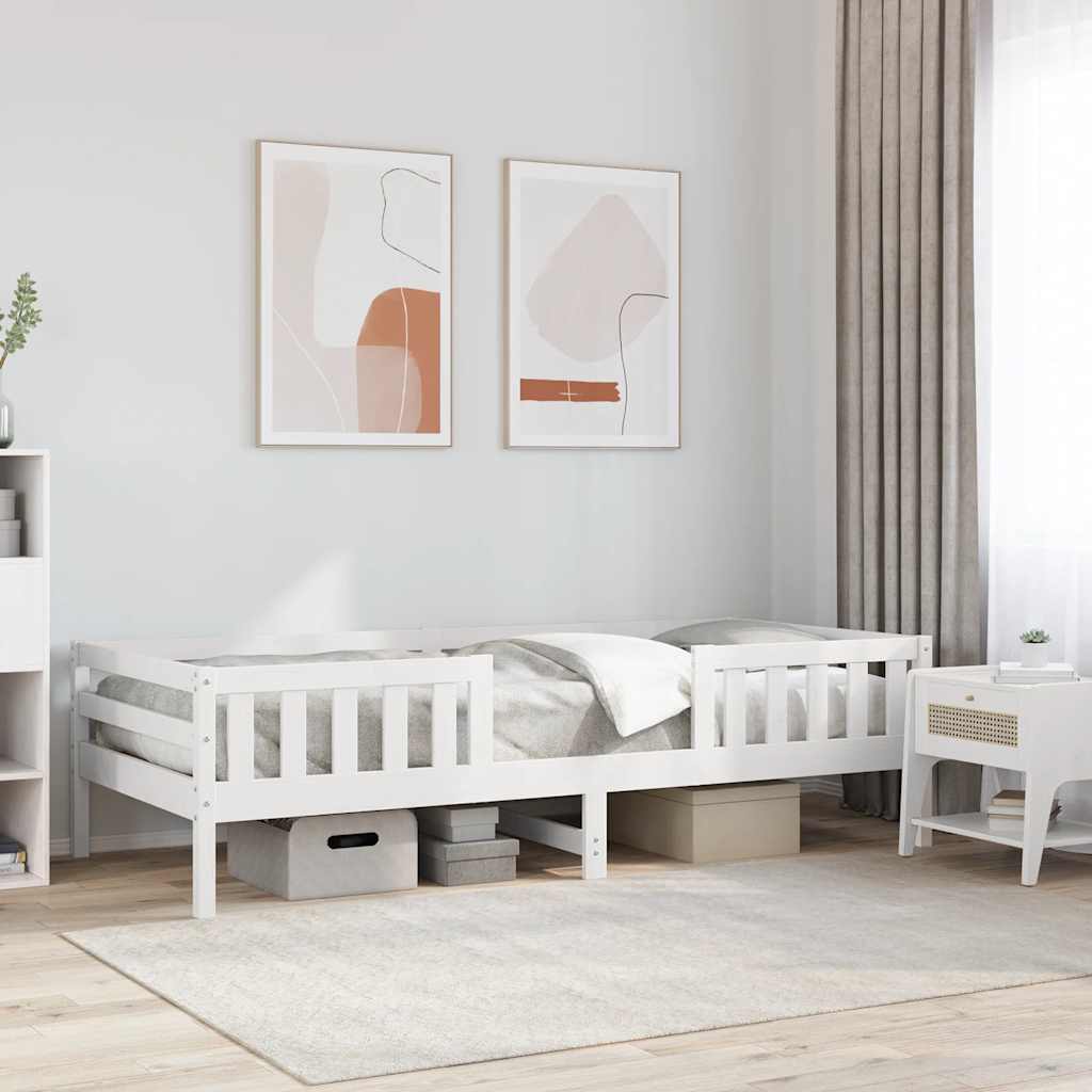Estrutura de cama sem colchão 80x200 cm pinho maciço branco