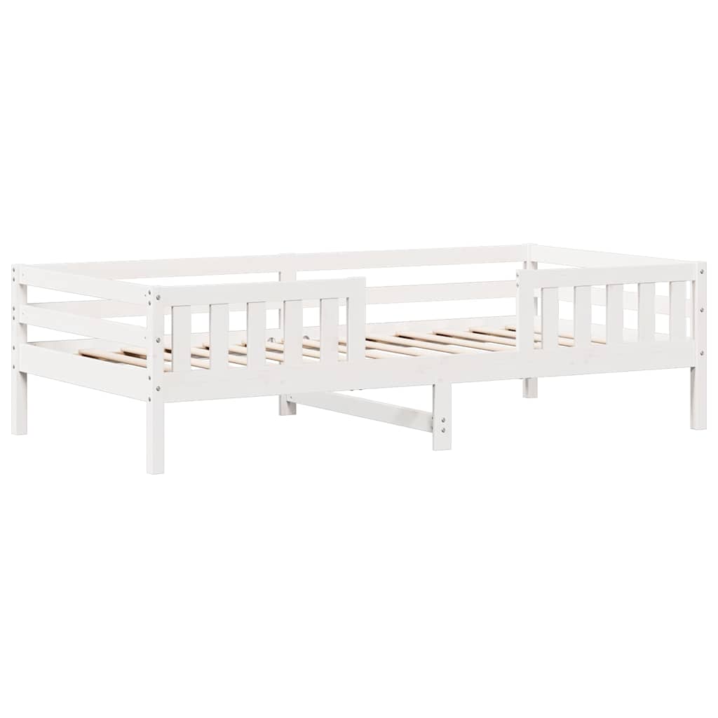 Estrutura de cama sem colchão 80x200 cm pinho maciço branco