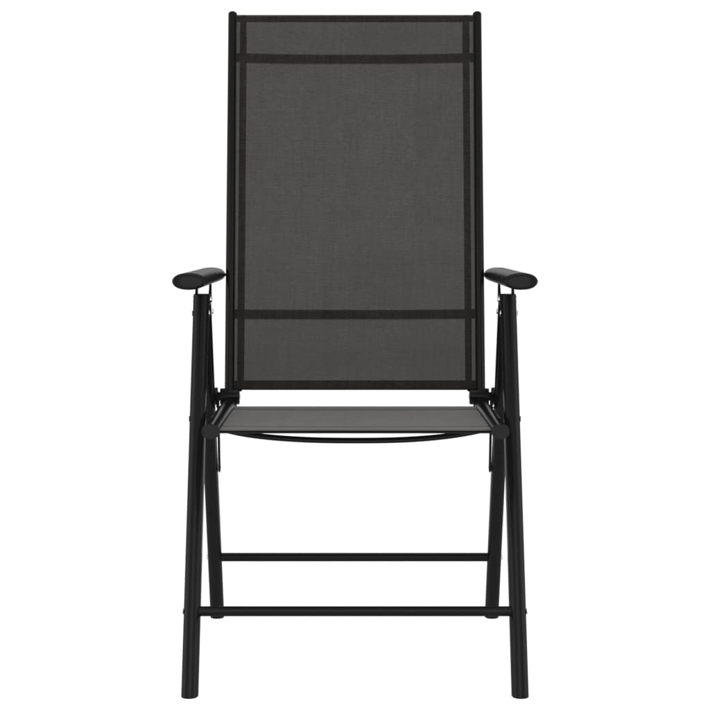 Cadeiras de jardim dobráveis 6 pcs textilene preto