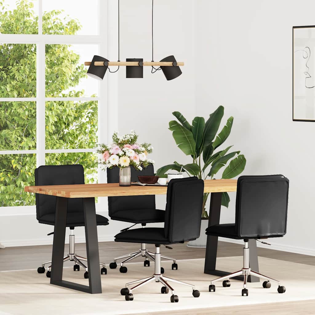 Cadeiras de jantar 4 pcs couro artificial preto