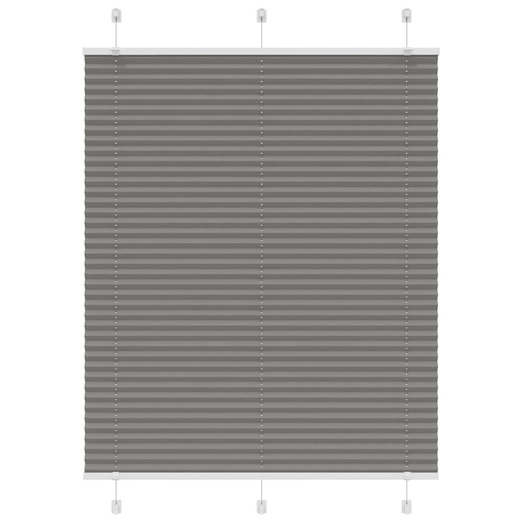 Antracite plissada cega 105x150 cm largura tecido 104,4 cm