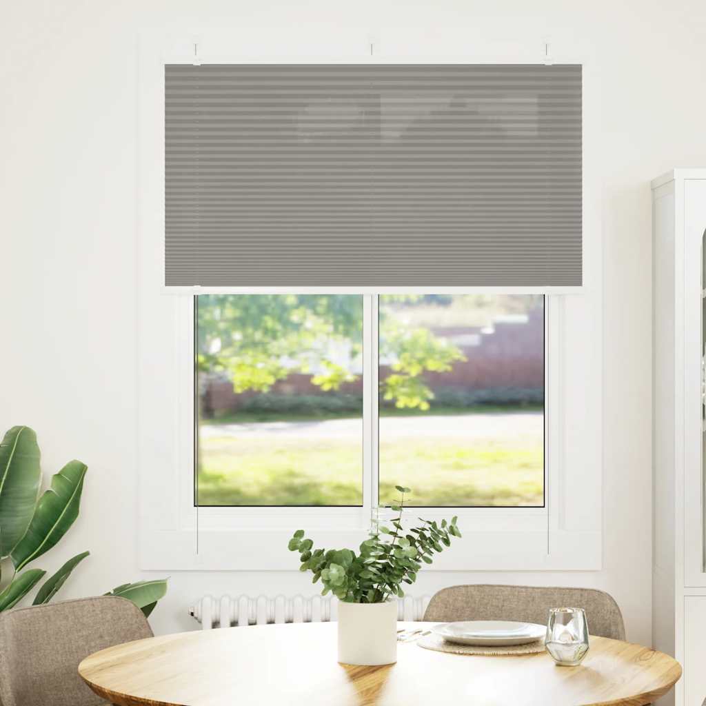 Antracite plissada cega 105x150 cm largura tecido 104,4 cm