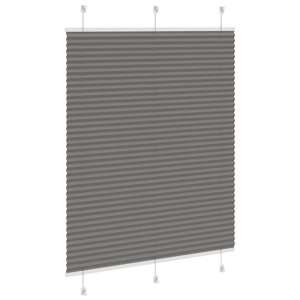 Antracite plissada cega 105x150 cm largura tecido 104,4 cm