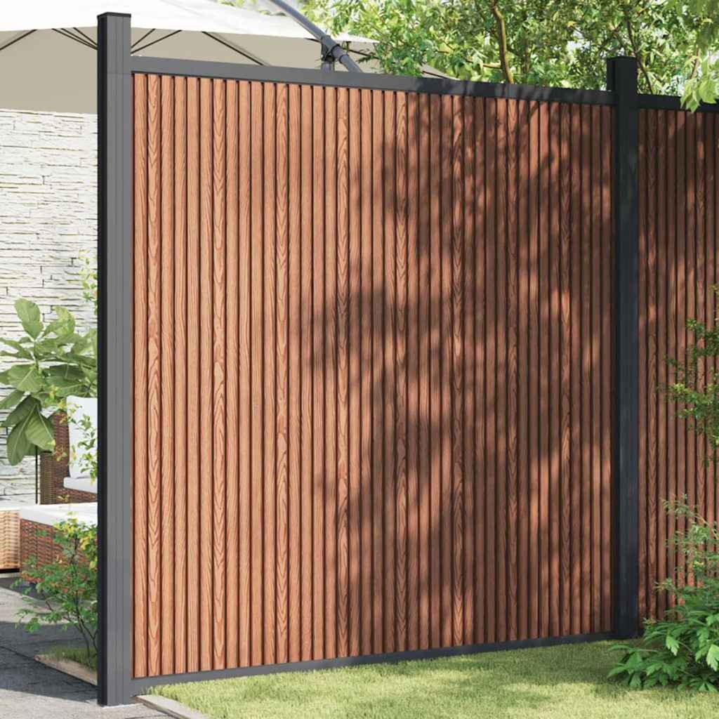 Painel de vedação wpc 173x186 cm castanho