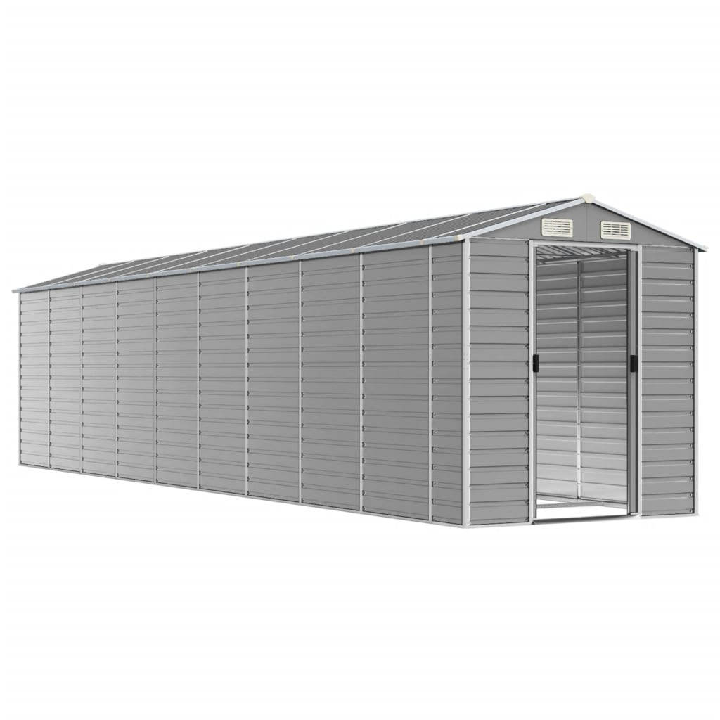 Abrigo de jardim cinza claro 191x810x198 cm aço galvanizado