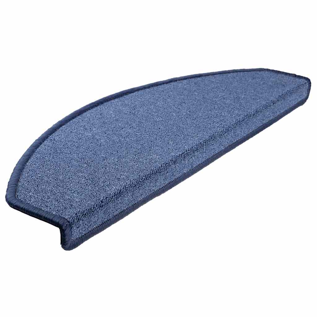 Tapetes de escada 30 peças 65x24x4 cm azul semicircular grande