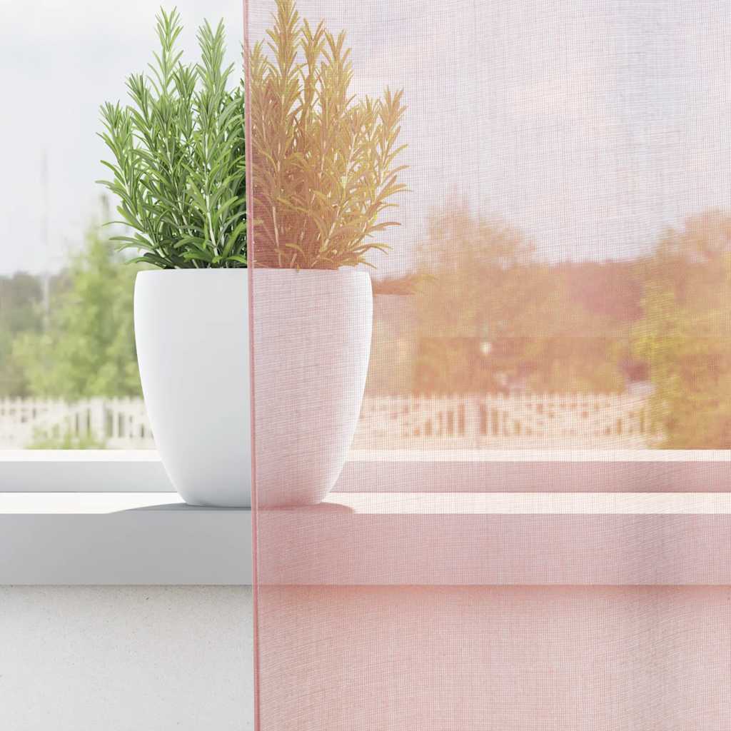 Cortinas de voile com ilhós 2 pcs rosa-claro 140x175 cm