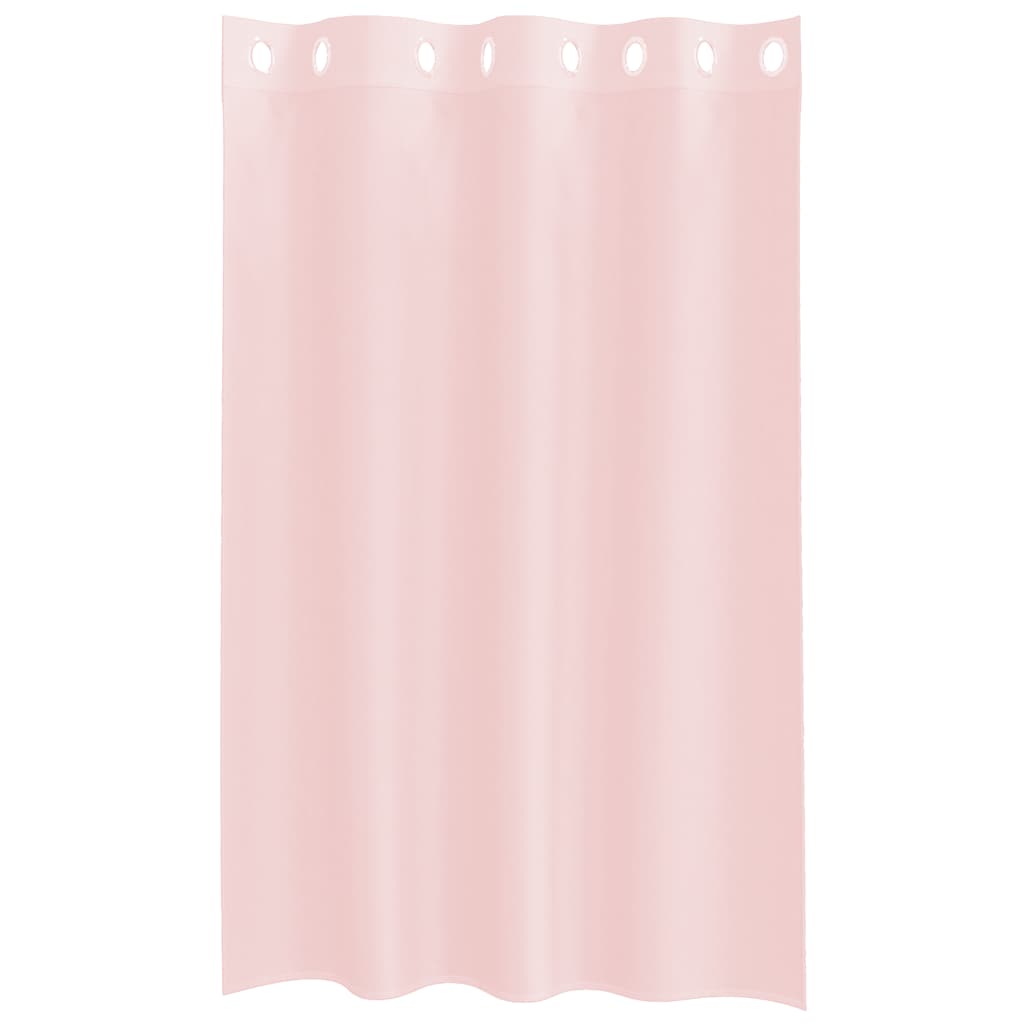 Cortinas de voile com ilhós 2 pcs rosa-claro 140x175 cm