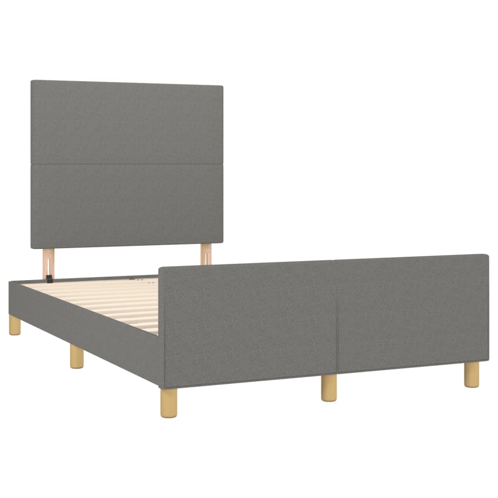Estrutura de cama sem colchão cinza escuro 120x190 cm tecido