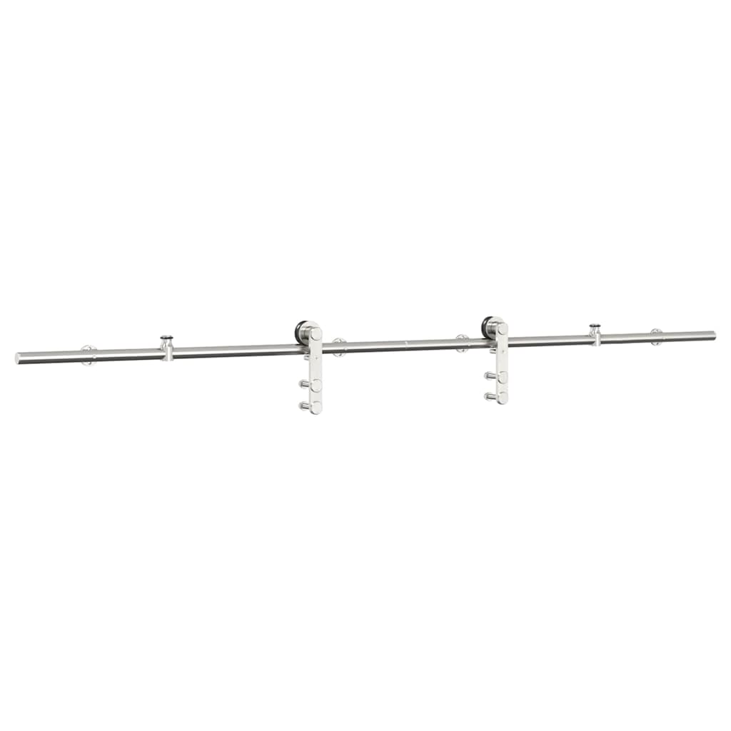 Kit ferragens p/ porta deslizante 200cm aço inoxidável prateado