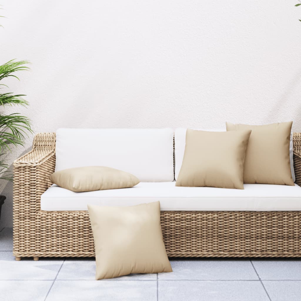 Almofadas de sofá 4 pcs 60x60 cm tecido bege