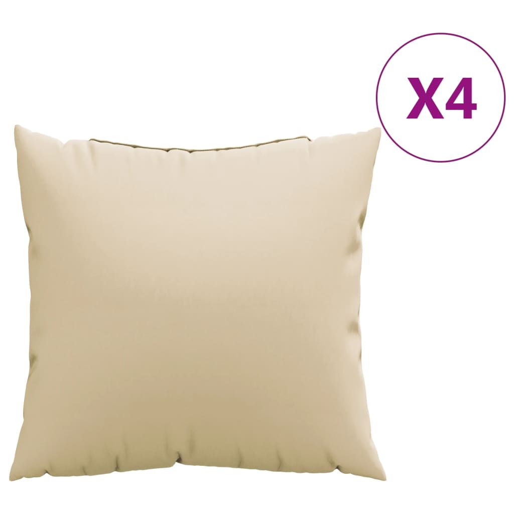 Almofadas de sofá 4 pcs 60x60 cm tecido bege