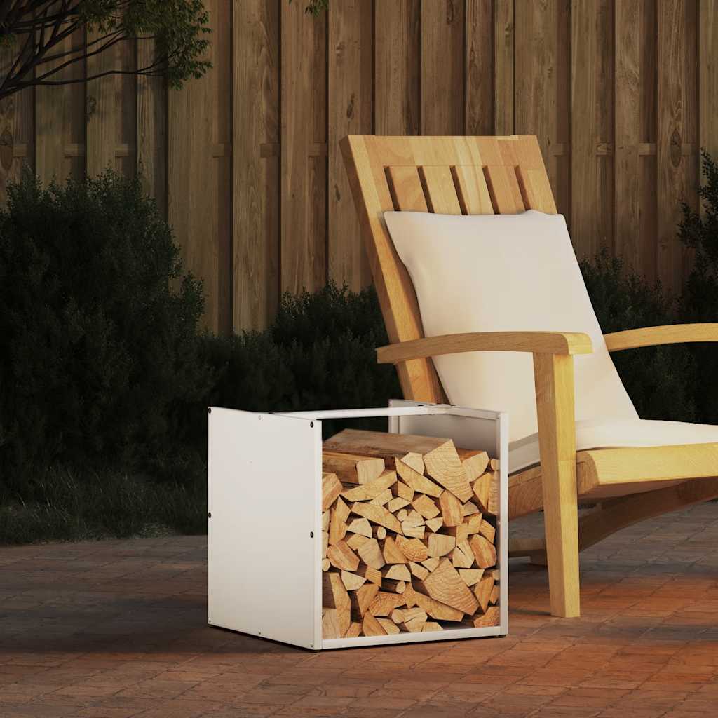 Suporte para lenha 40x40x40 cm aço laminado a frio branco