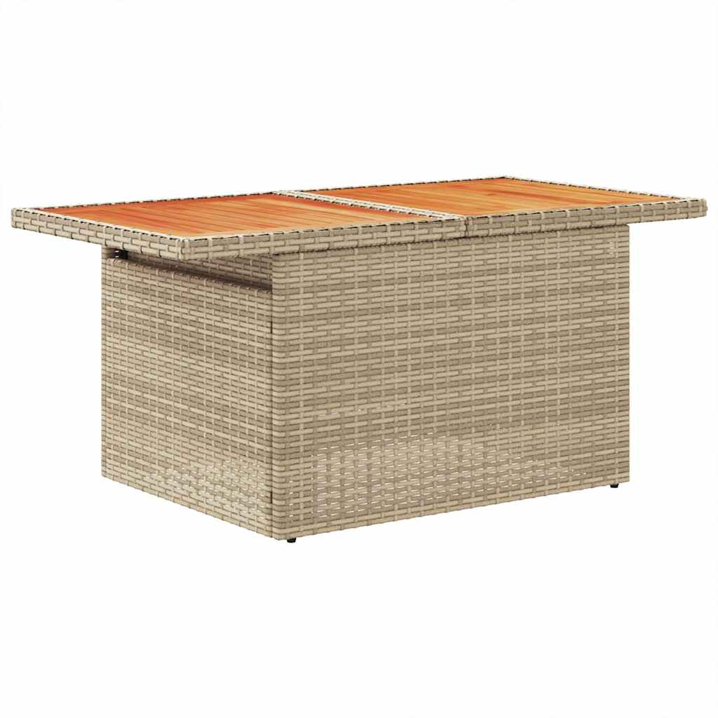 8 Pcs conjunto de sofás p/ jardim com almofadões vime PE bege