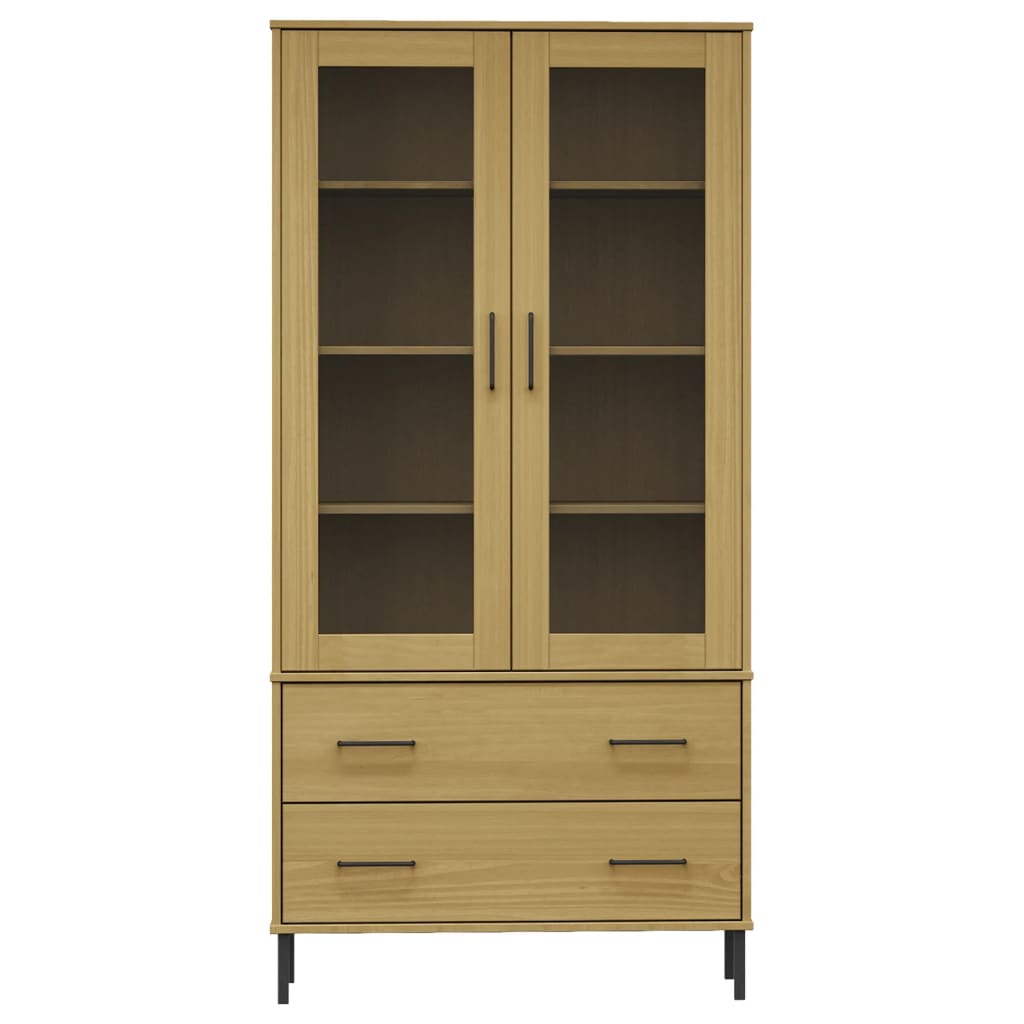 Estante c/ pernas metal 85x35x172,5 cm madeira oslo castanho