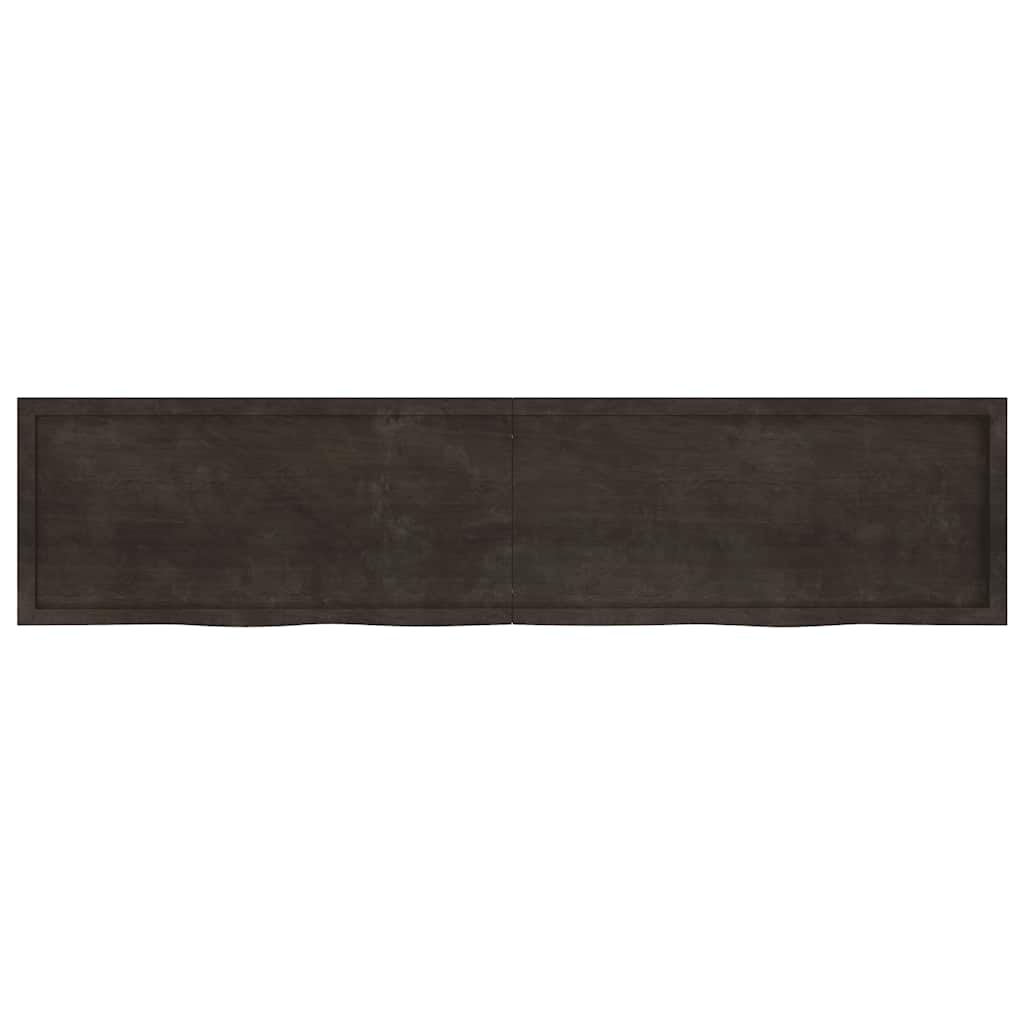 Bancada p/ wc 220x50x(2-4)cm madeira tratada maciça castanho