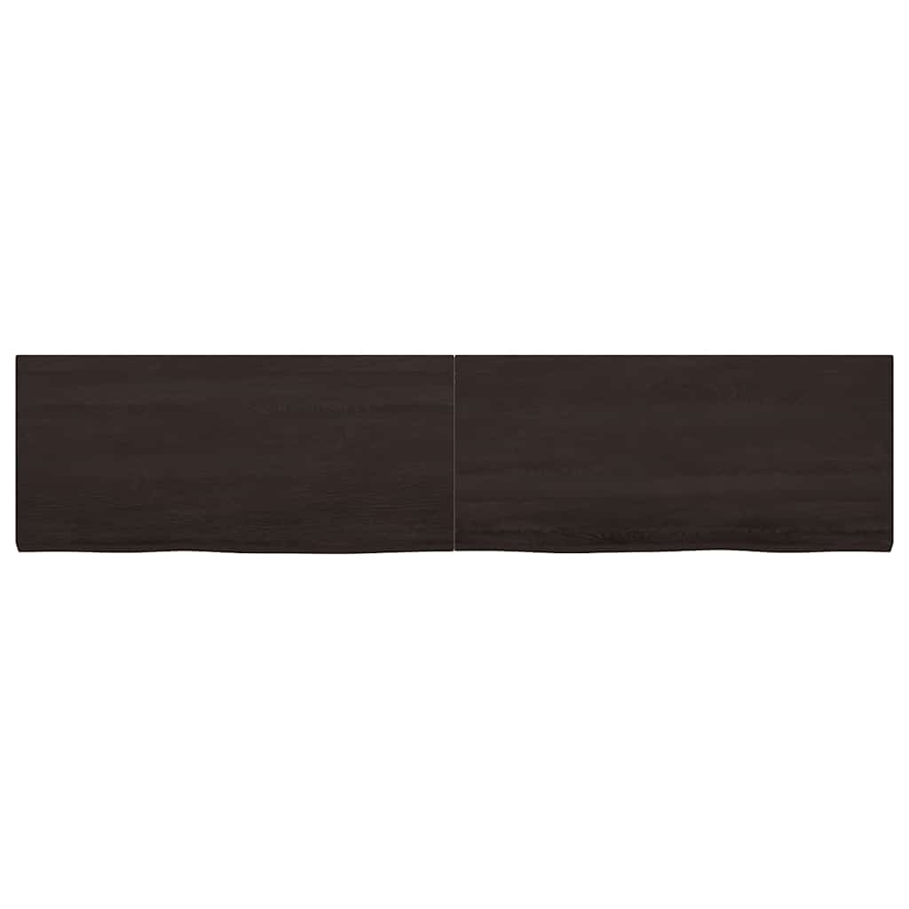 Bancada p/ wc 220x50x(2-4)cm madeira tratada maciça castanho