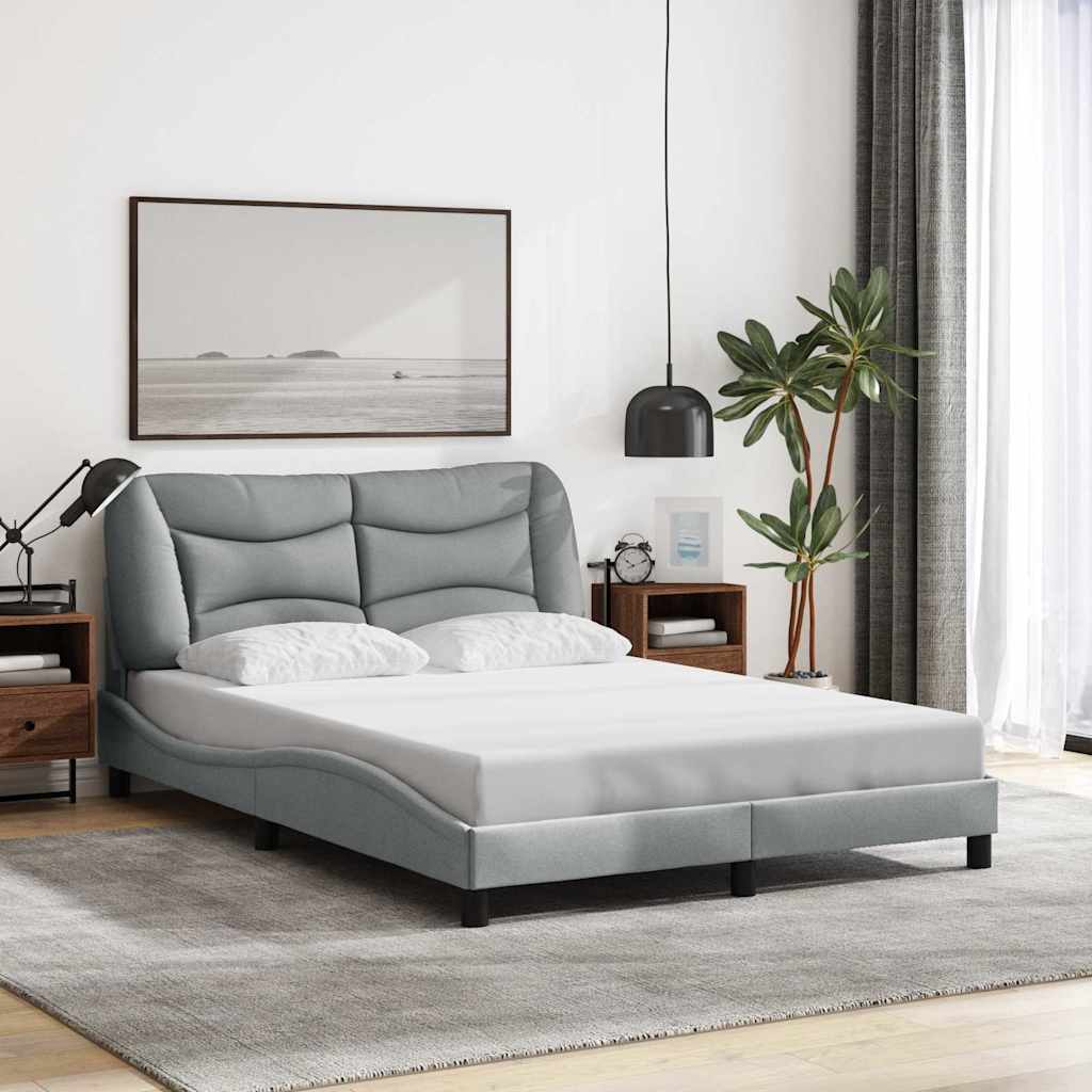 Estrutura de cama sem colchão hvar 120x200 cm tecido cinzento-claro