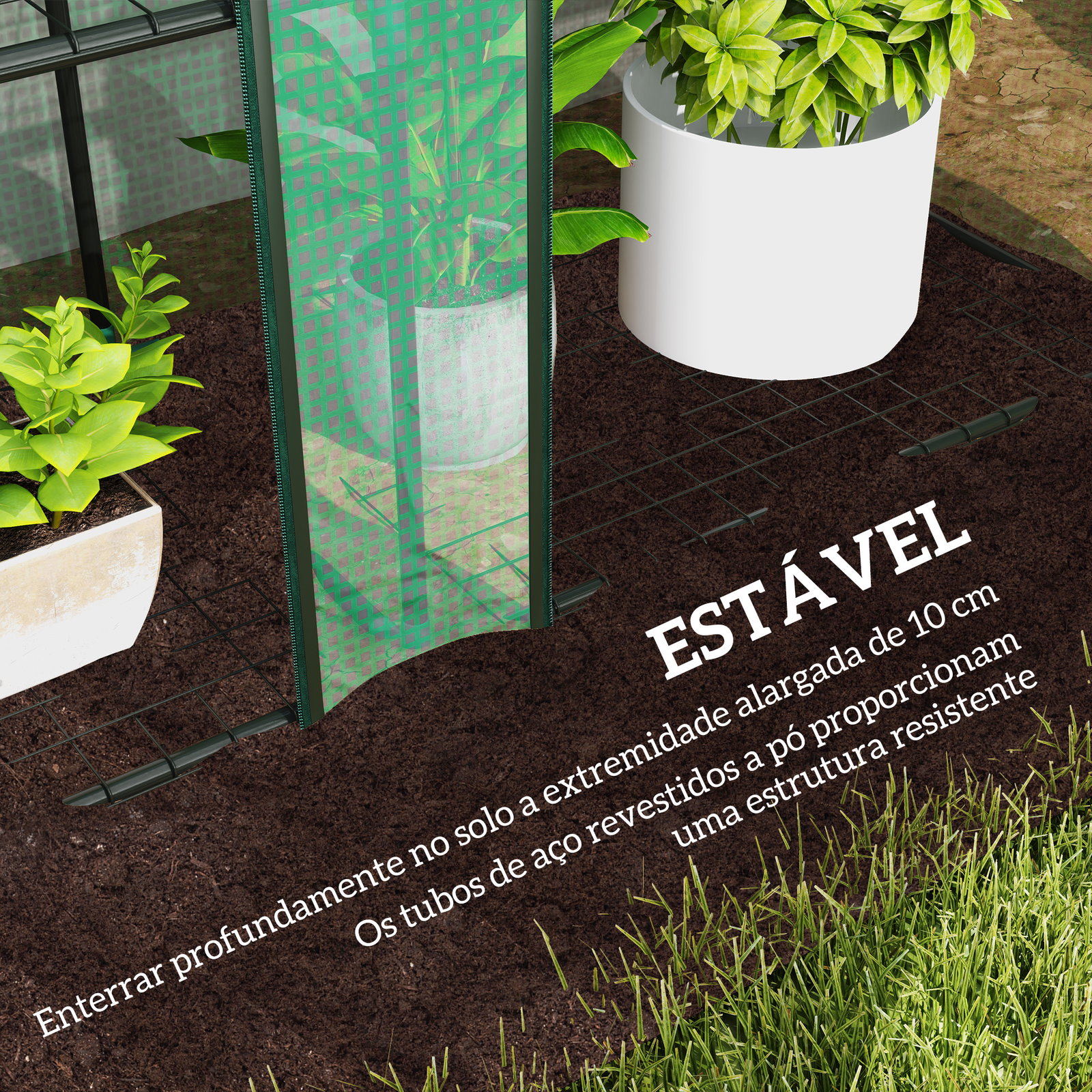 Estufa pequena com prateleiras de 3 níveis portas com fecho de correr estufa para cultivar 215x46x151 cm verde