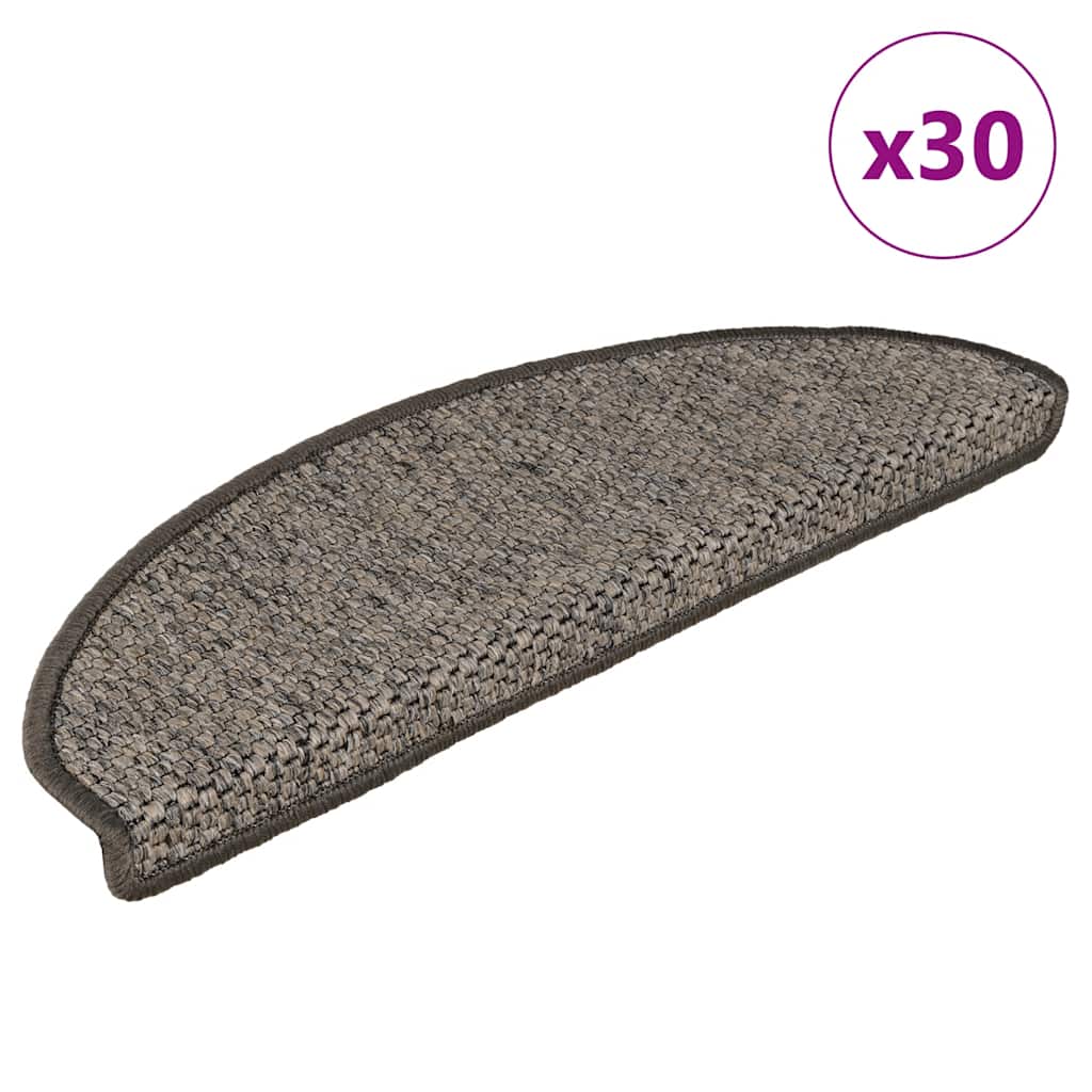 Tapetes escada adesivos aspeto sisal 30 pcs 65x21x4cm