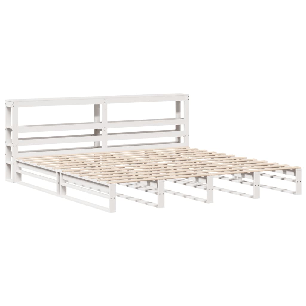 Cama sem colchão 180x200 cm madeira de pinho maciça branco