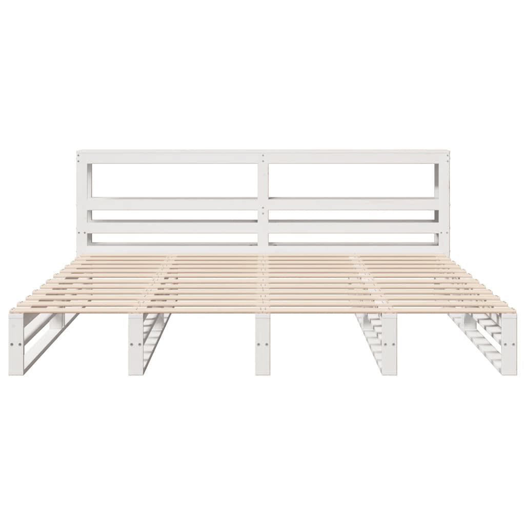 Cama sem colchão 180x200 cm madeira de pinho maciça branco