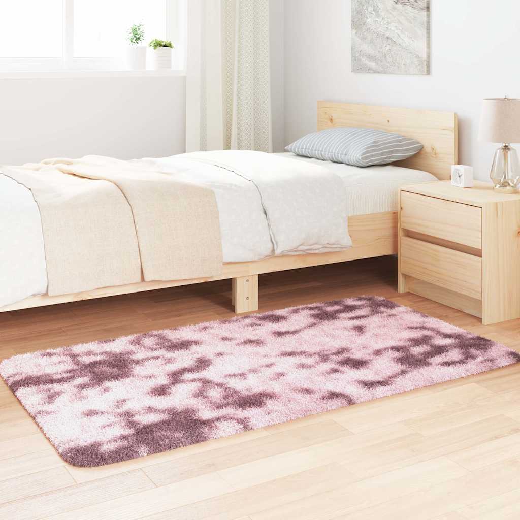 Tapete shaggy de pelo alto navarra 80x150 cm rosa empoeirado