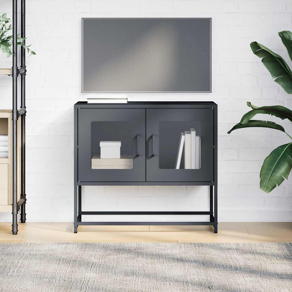 Móvel de TV 68x39x60,5 cm aço laminado a frio antracite
