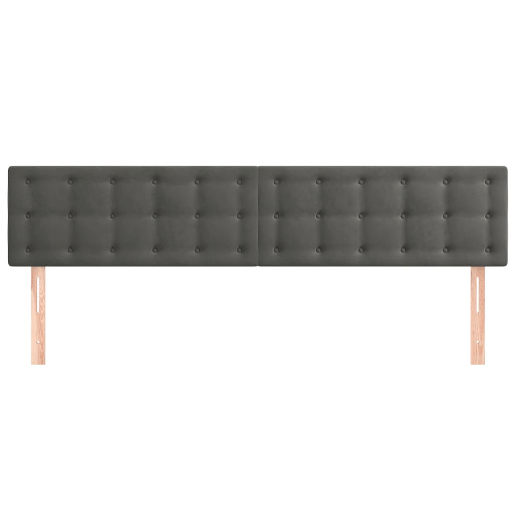 Cabeceiras cinzento-escuro 200x5x78/88 cm veludo